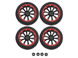 Mali pneus de Rc 1/10 com Aro de 12mm Hexagonal Pneus Off Road de Borracha Aro Vermelho 4 Peças