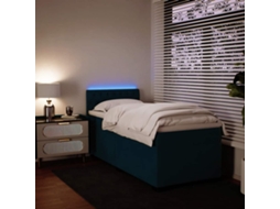 Vidaxl Cama Boxspring Com Colchão 100x200 Cm Veludo Azul