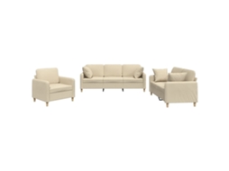Sofa Set, Sofa Sets Vidaxl Creme Tecido (n/a)