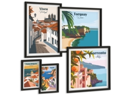 Conjunto De Pinturas Cidadezinhas Da Europa Pitorescas Espelharte (5 Peças)