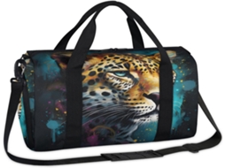 Bolsa Esportiva com Estampa de Leopardo 3d para Fins Semana Tecido Poliéste 45 X 21 5 23 Cm Pa Leopa Design Du