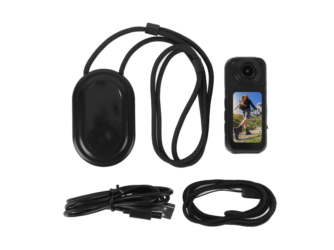2.7k Action Camera Outdoor Cycling Recorder 12mp Thumb Camera With 180 Degree Rotating Lens Magnetic Neck Strap 60min Runtime Black LAXISCREED