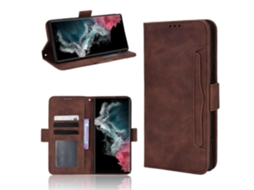 Capa De Couro Com Estampa De Bezerro E Toque De Pele Para Samsung Galaxy S22 Ultra 5g