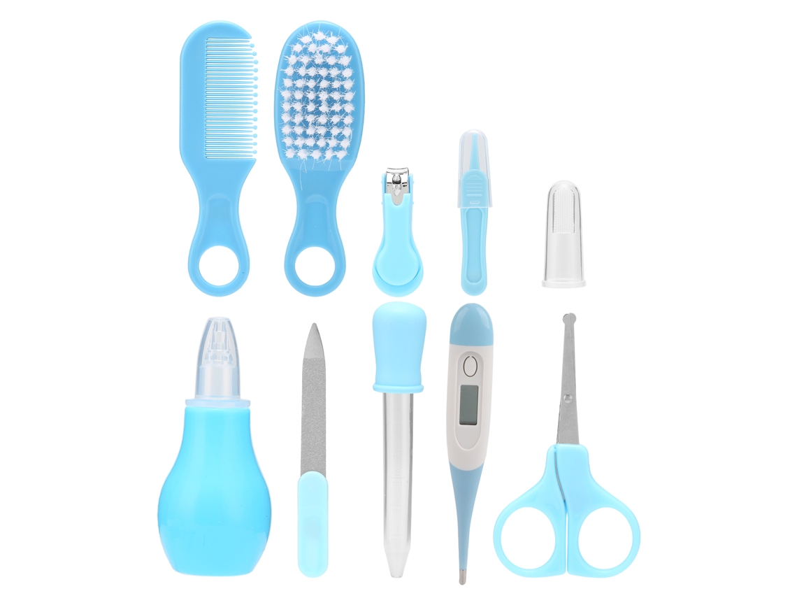 Kit De Higiene E Cuidados Com Bebê 10 Peças - Tesoura, Cortador De Unhas, Escova, Pente E Acessórios Seguros Para Recém-nascido E Bebê