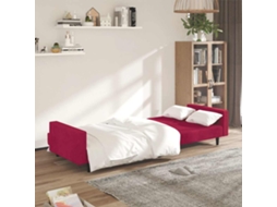 Sofá cama de 2 Lugares Veludo Vermelho Tinto SYFAX