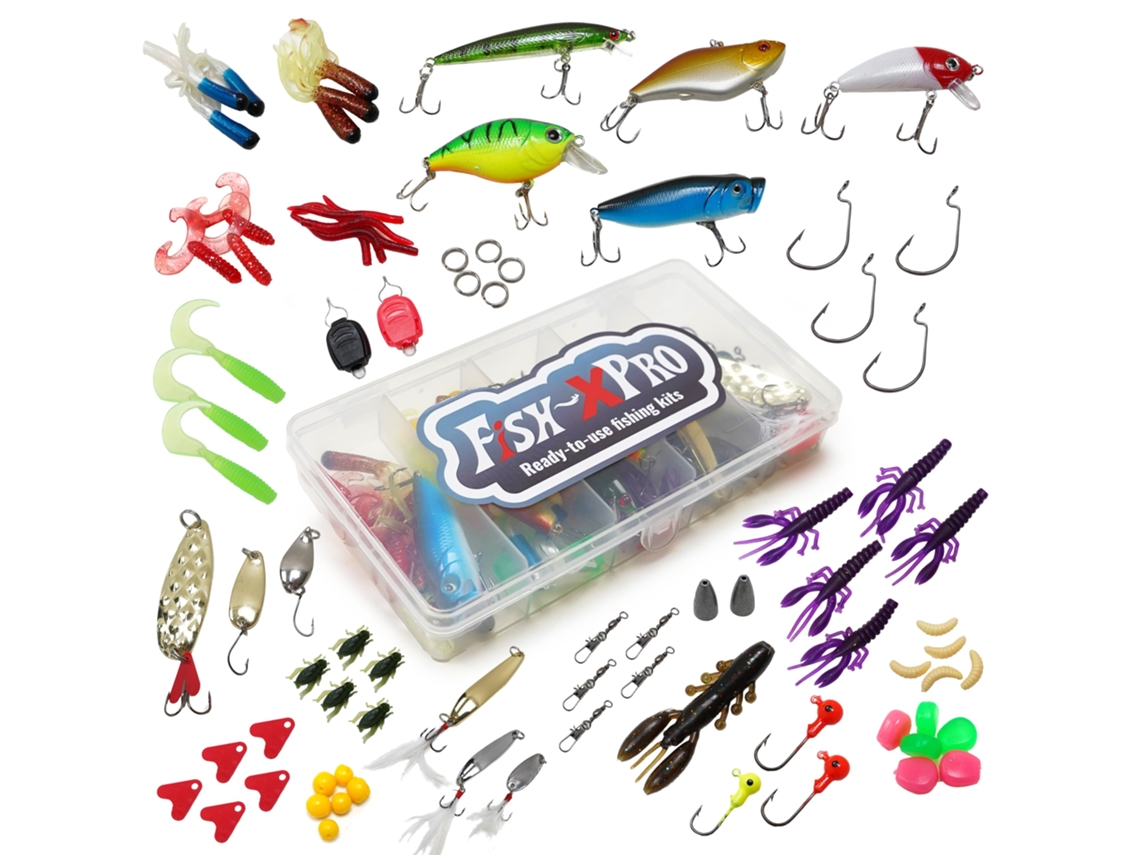 Kit Iscos Artificiais 88 Peças Com Caixa De Pesca