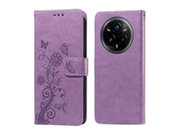 Capa De Couro Para Celular Com Flores De Borboleta Em Relevo