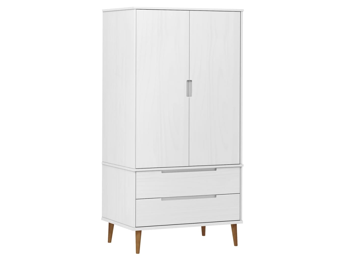 Maison Exclusive - Roupeiro Molde 90x55x175 Cm Pinho Maciço Branco