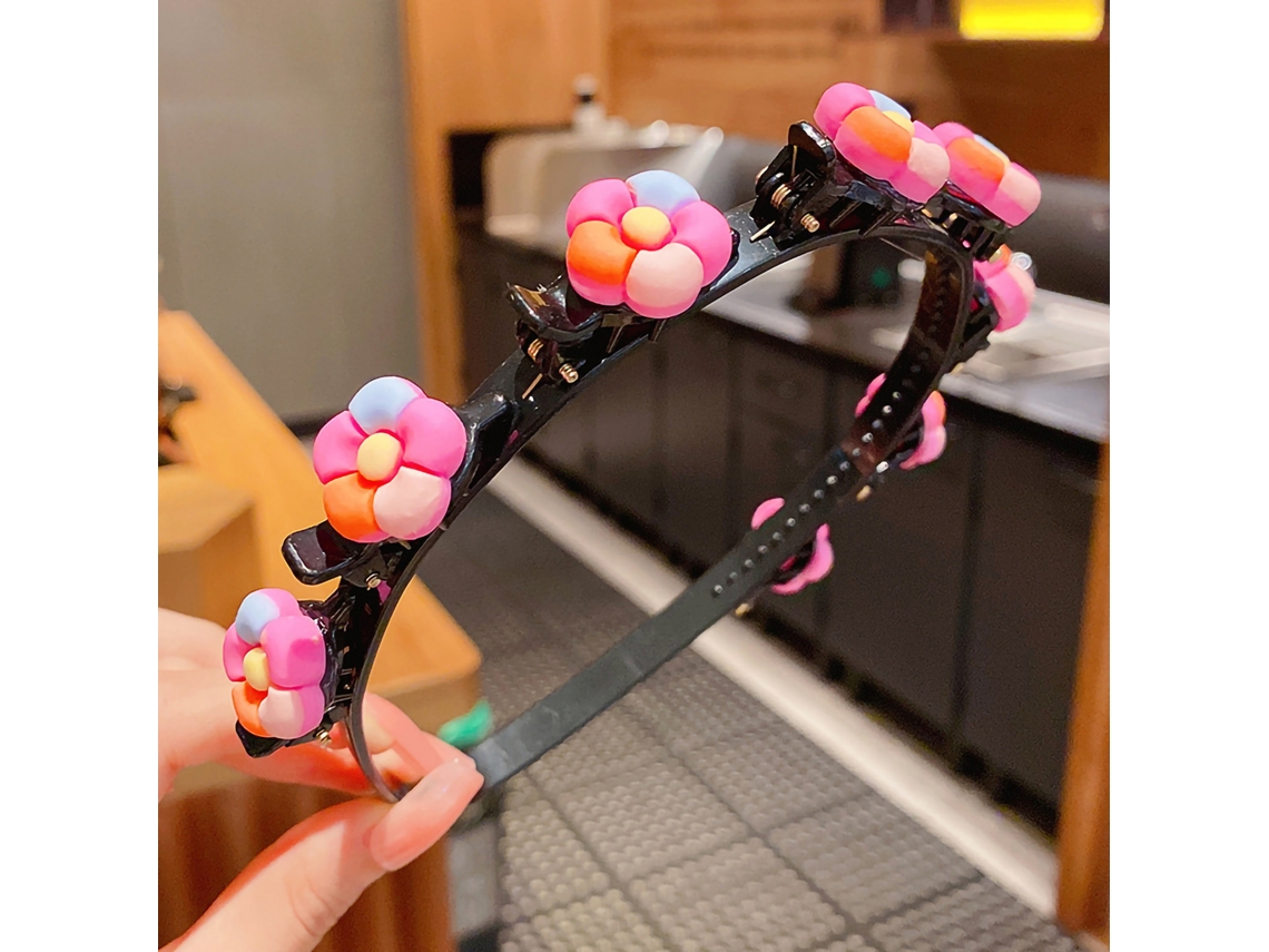 Tiara Para Meninas Adorable Com Pingente Exquisito Flor Rosa Para Viagem E Vida Diária Cabelo Aro