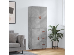 Vidaxl Armário Alto 69,5x34x180 Cm Derivados De Madeira Cinza Cimento