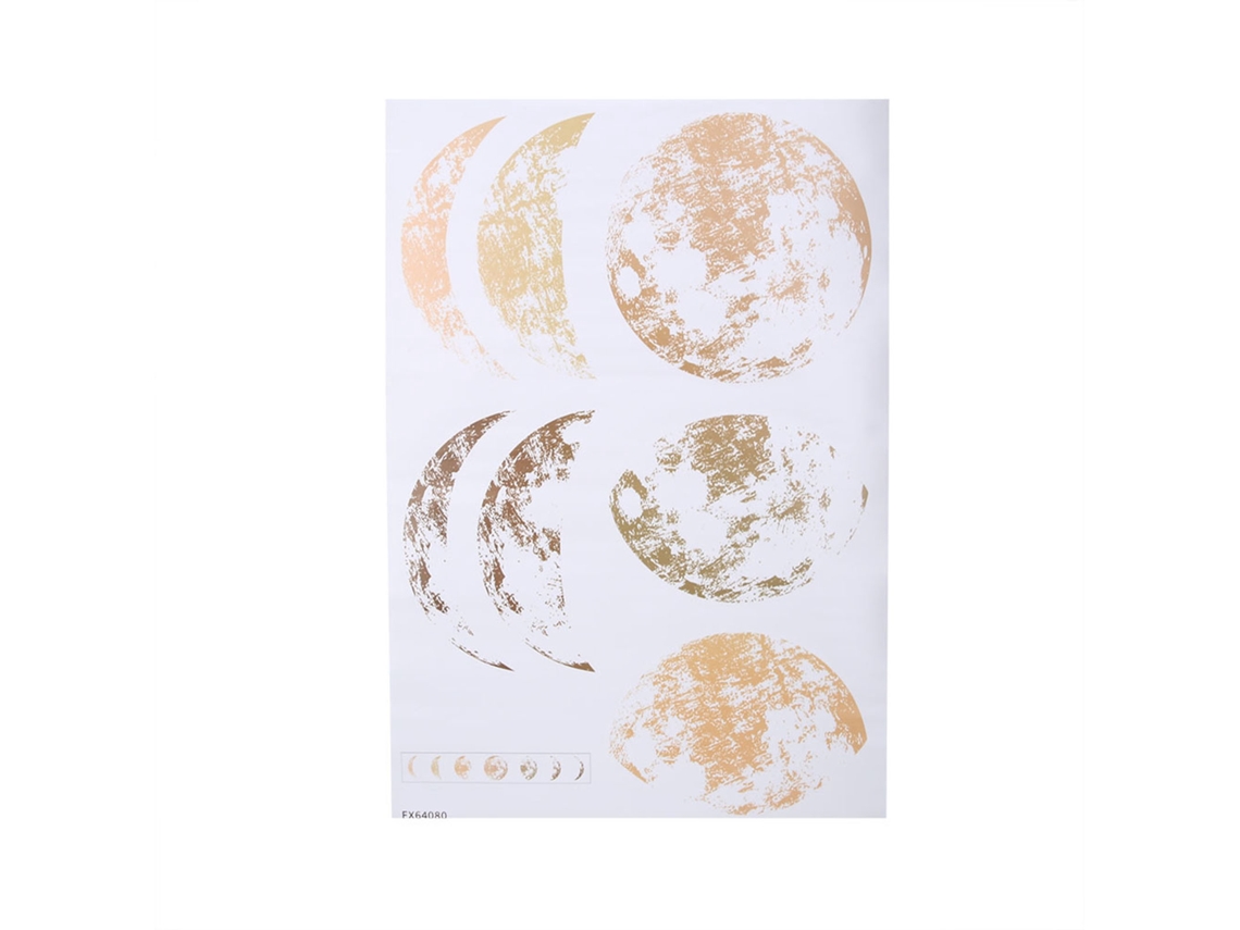 Sticker Parede Lua Dourada Padrão LAXISCREED