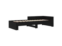 Estrutura de Cama com Cabeceira Carvalho Preto MAISON EXCLUSIVE (80x200 cm)