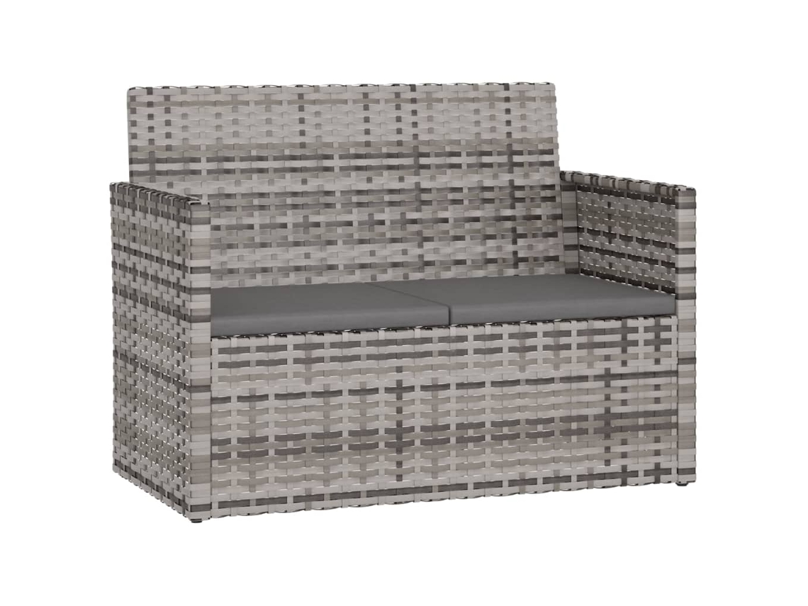 Maison Exclusive - Banco De Jardim Com Almofadões 105 Cm Vime Pe Cinza