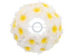 Luminária de Mesa em Tecido com Estampa de Flor de Frangipani Branca em 3d, Compatível com Soquete E27, Design Floral Delicado. SFUSHOS