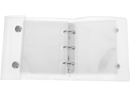 Mini Pasta Transparente A8 Em Pvc Com Fecho De Botão Pressão, 3 Argolas, 20 Bolsos Internos Flexíveis Para Folhas Soltas