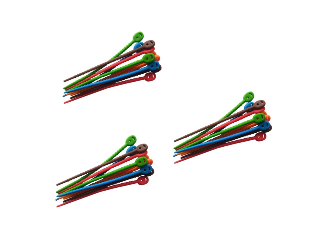 3 Unidades De Prendedores De Silicone Coloridos Torcidos, Próprios Para Contato Com Alimentos.