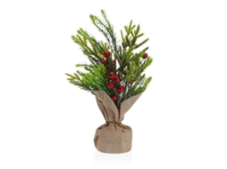 Planta Decorativa VERSA Linho Metal Plástico Cimento 13x30x13 cm
