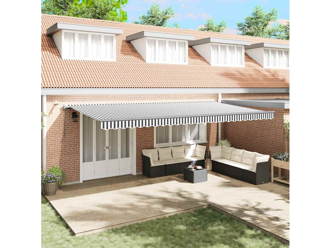 Vidaxl Toldo Retrátil Automático Com Leds 600x300 Cm Antracite/branco