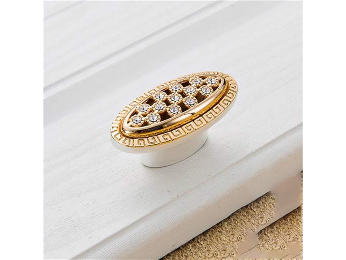 Puxadores De Armário Pyouo, 1 Peça, Dourado Champanhe, Com Detalhes Em Diamante, Em Liga De Zinco, Para Armários E