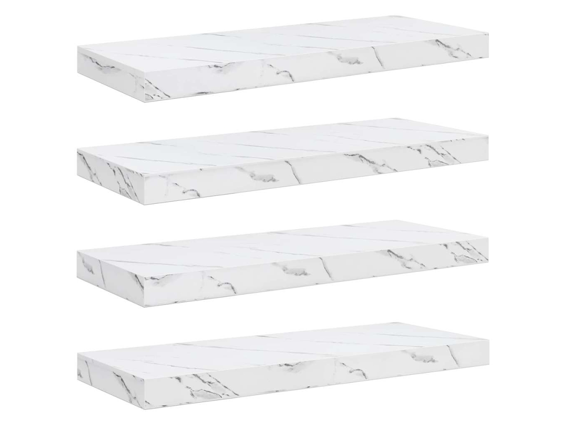 Conjunto de 4 Prateleiras de Parede em Mármore Branco MAISON EXCLUSIVE (50x23x4 cm)