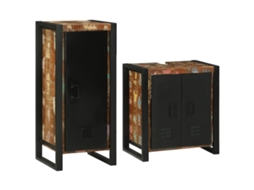 Vidaxl Conjunto De Móveis Para Banheiro Com Prateleira Com Porta 2 Pcs