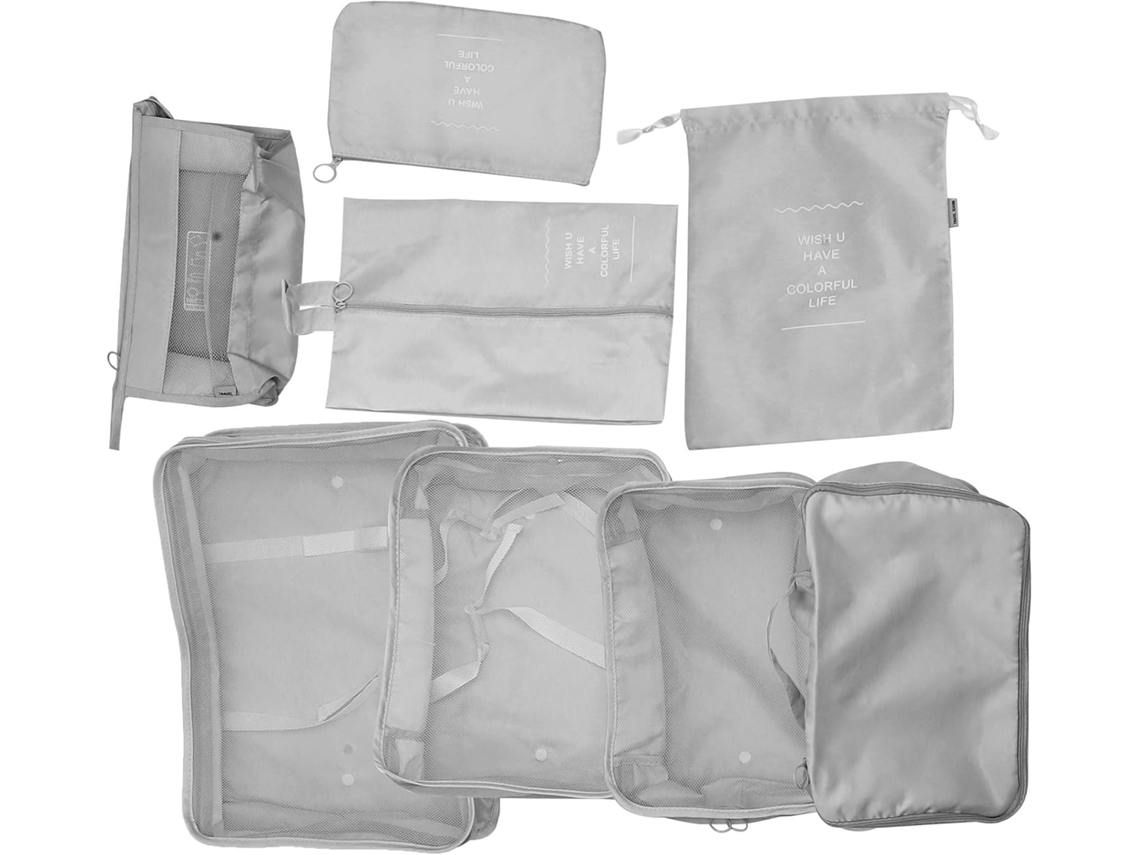 Conjunto De Malas De Viagem Em Poliéster Resistente Com Zíper E Alça De Fácil Manuseio.