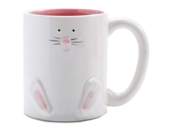 Taza De Cerámica Para Páscoa Com Coelho 14 Oz Presente Para Crianças Meninas Bebidas Café Suco Leite
