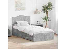Vidaxl Estrutura Da Cama Cinzento 100 X 200 Cm Derivados De Madeira