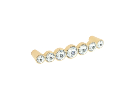 Puxador para Móveis em Liga de Zinco/Cristais. Estilo Luxo. Distância Entre Centros 96 mm. Banhado a Ouro HARDWAREXCHANGE