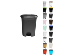 Cubo Basura Plástico Moderno | Apertura Con Pedal | Cubo Reciclar Negro - Blanco 27 Litros