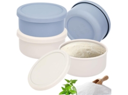 Caixa Para Bolas De Massa Com Tampa - 4 Peças - Antiaderente Silicone - 700ml