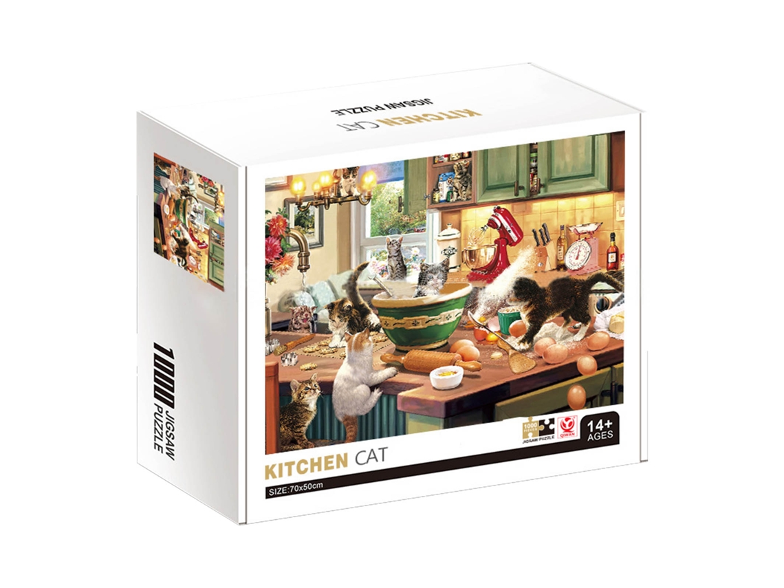 Ats puzzle para Crianças e Adultos 1000 Peças Hd 3 Camadas Matserial Papel 1.5mm Zonas 8 Arte Puzzle Jogo Q1049 Gatso Cozinha
