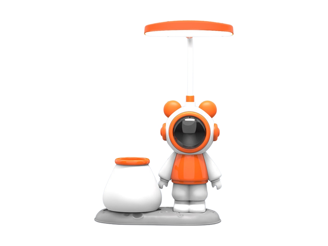 Lâmpada De Mesa Hk28 3 Urso Espacial Laranja Tropical Com Cabo Usb Diy