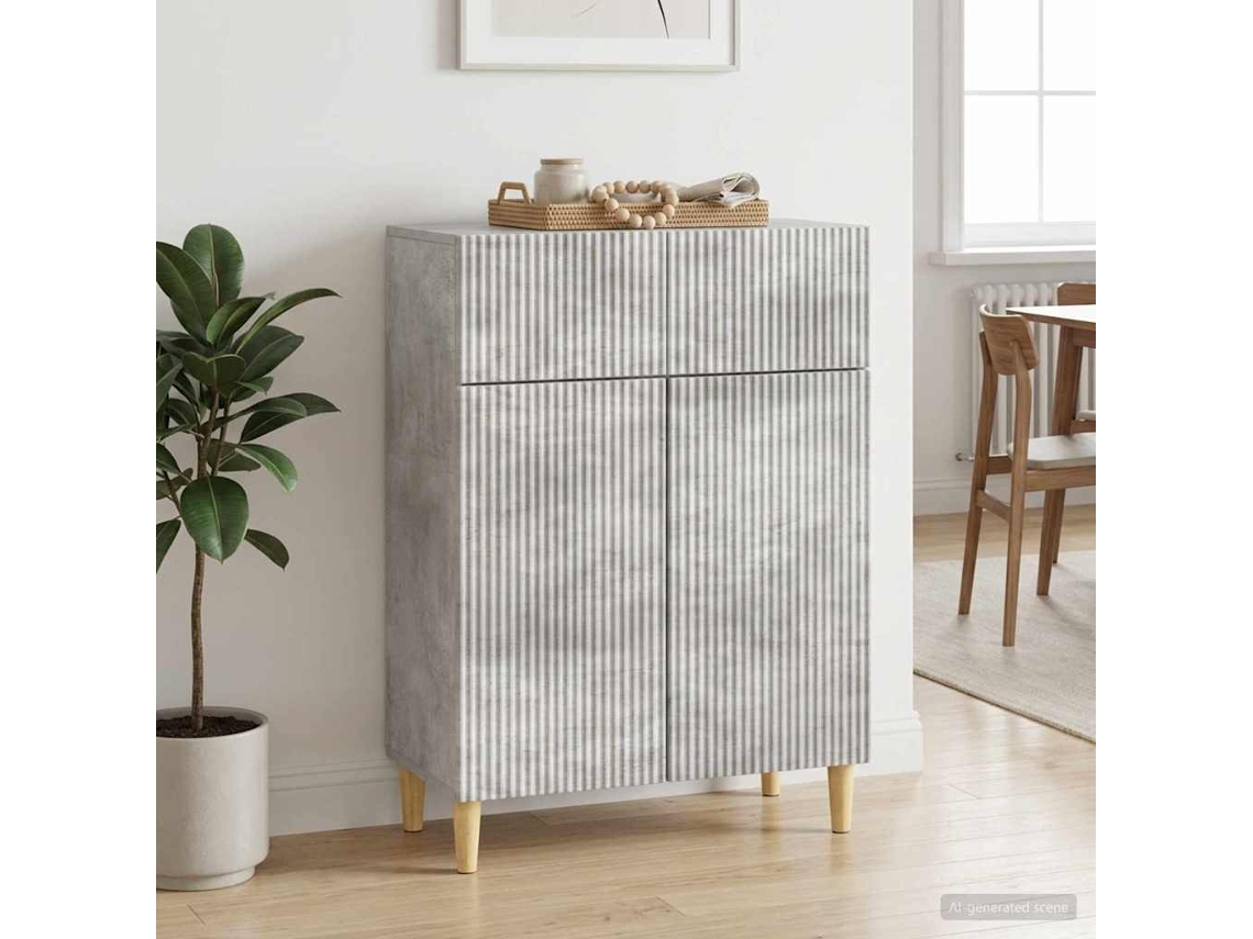 Vidaxl Buffet Cinzento Cimento 66 X 34,5 X 90 Cm Derivados De Madeira