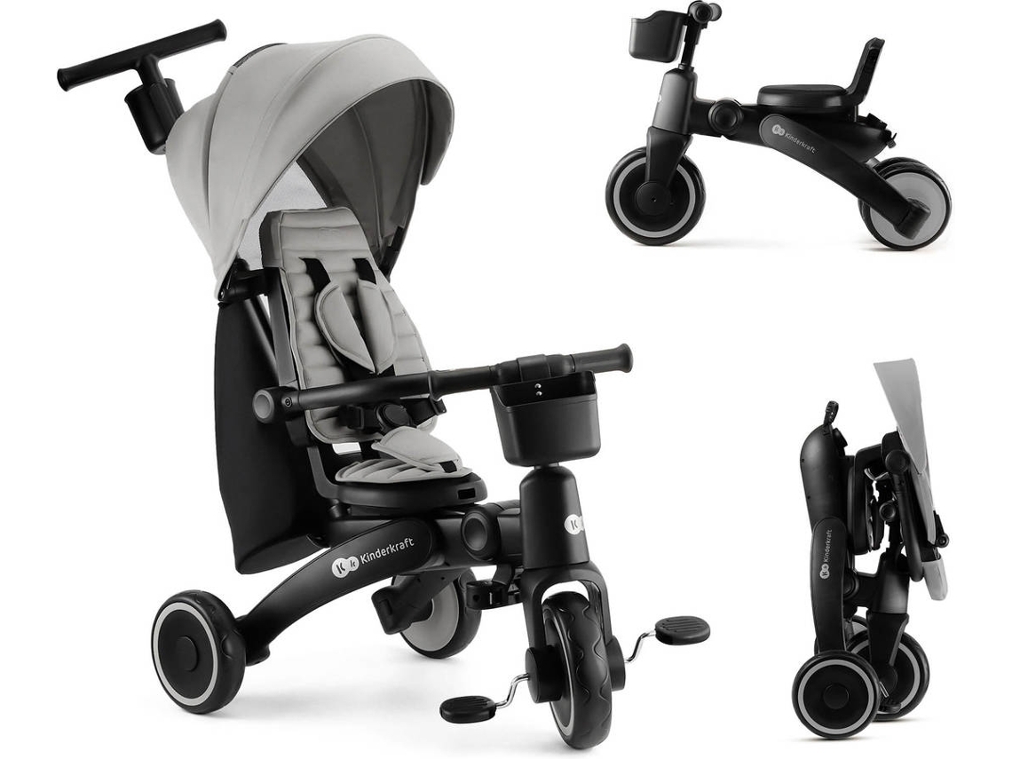 Triciclo 5 em 1 KINDERKRAFT Jazz 2 (Outlet Caixa Aberta - Cinzento)