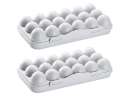 2 Bandejas de ovos para refrigerador, com tampa, plástico rosa, organizador S/MARCA