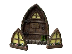 Ventana Y Puerta Miniatura De Hogar De Duende Para Decoración De Árboles Jardín Arte Elfo