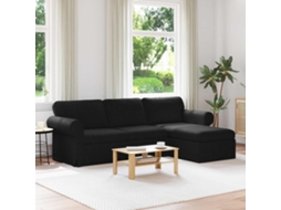 Vidaxl Sofá Preto 245 X 138 X 80 Cm Tecido