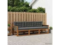 Vidaxl Conjunto De Sofás Para Exterior 3 Pcs Natural E Antracite