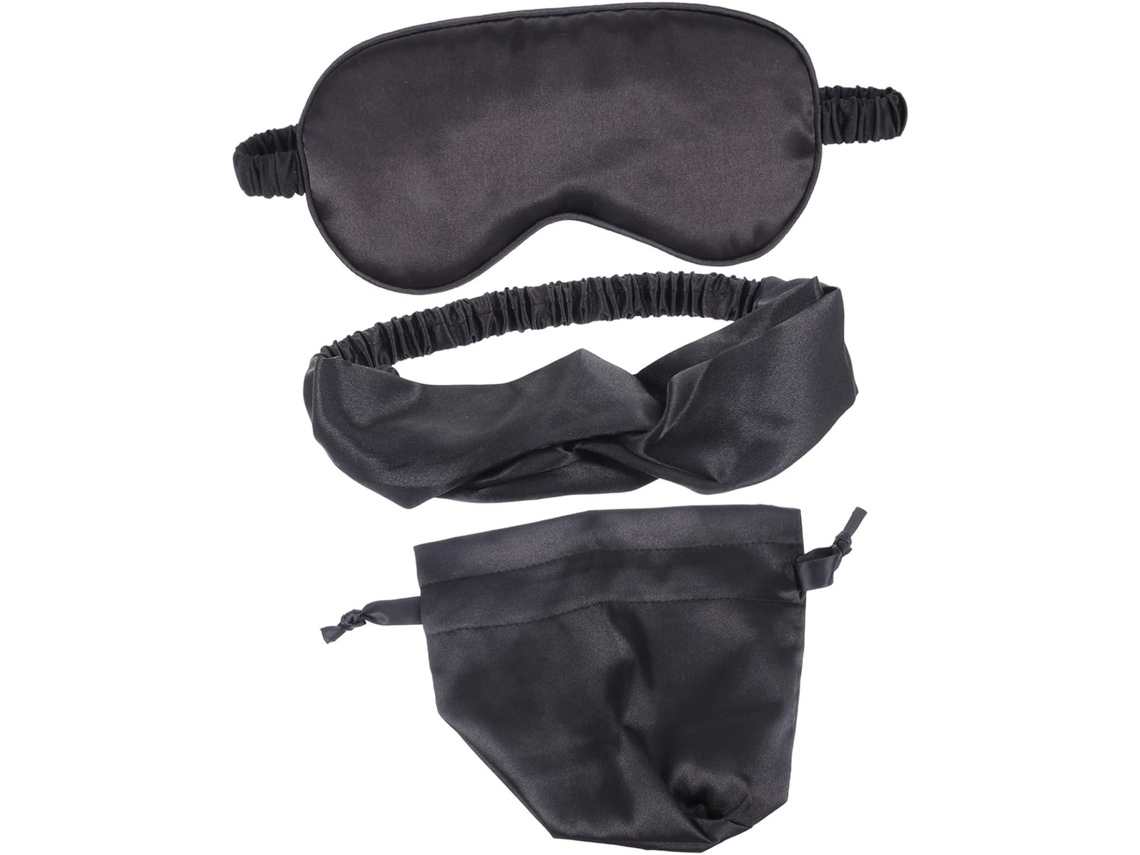 Máscara De Dormir Com Faixa De Cabeça E Bolsa Roxa, Conjunto De 3 Peças Em