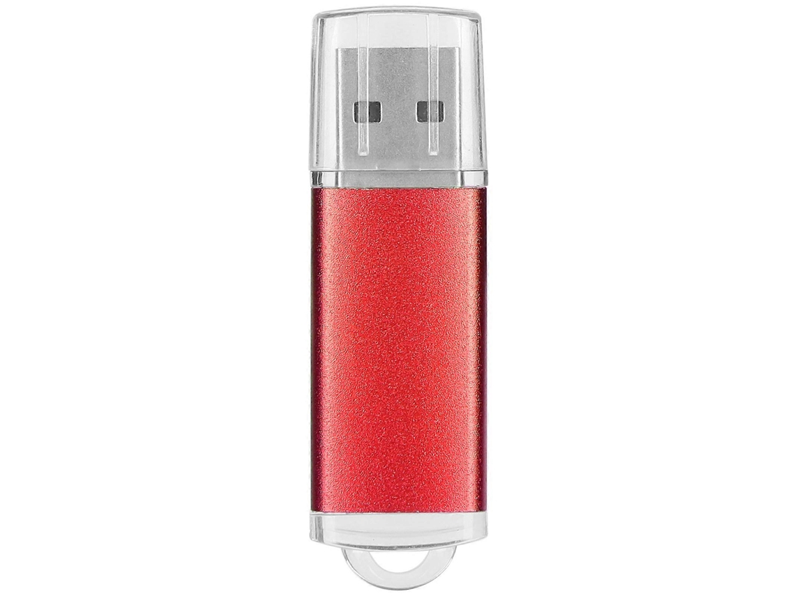 Pendrive Usb Com Capa Transparente Vermelha, Portátil, Para Pc E Tablet2gb