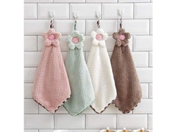Toalhas de Mão Soft Coral com Alça 4pcs Pequenas Absorventes para Cozinha e Banheiro | S/MARCA