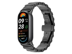 Bracelete para Xiaomi Smart Band 10/9/8 Metal Irregular Preta XIAOMOYU