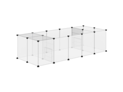 Cerca Diy para Pets com 20 Painéis Parque de Pequenos Animais Gaiola Modular para Porquinhos da índia 175x70x45 Cm Branco Ge