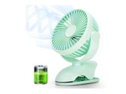 Ventilador Carrinho 3600mah 360° Giratório Verde Yizhood