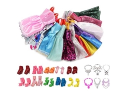 Vestido De Festa Com Acessórios Macios Para Bonecas Meninas