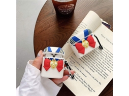 Capa de Silicone Macia para Airpods 1/2/pro com Design 3d Sailor Moon Uniform e Keychain