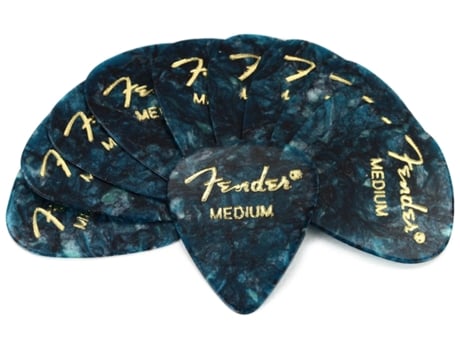 Fender 351 Shape Premium Celluloid Picks Medium Ocean Turquoise 12-Pack
