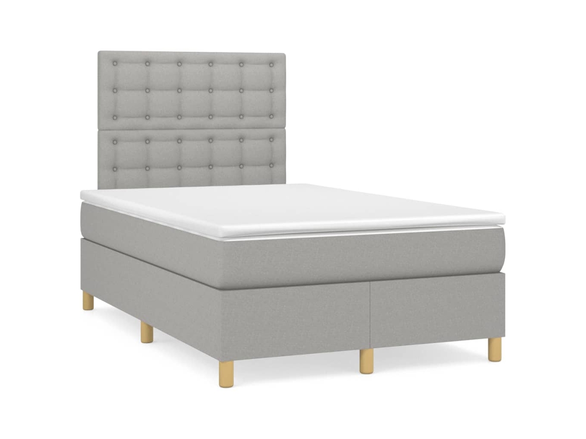 Box Spring Bed, Box Spring Beds Vidaxl Cinzeto Tecido (120 X 200 Cm)