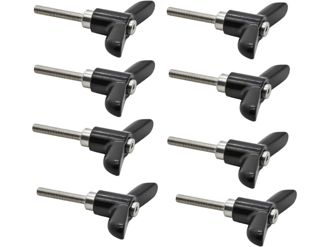 Conjunto De 8 Alavancas Aperto Ajustáveis Tipo T, Em Aço Carbono Inoxidável, Para Parafusos M4, M5 E M6 M4*l20 Em Aço